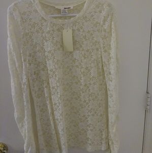 Long-sleeve Lace Floral Blouse